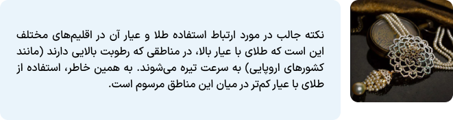 عیار طلا در اقلیمهای مختلف