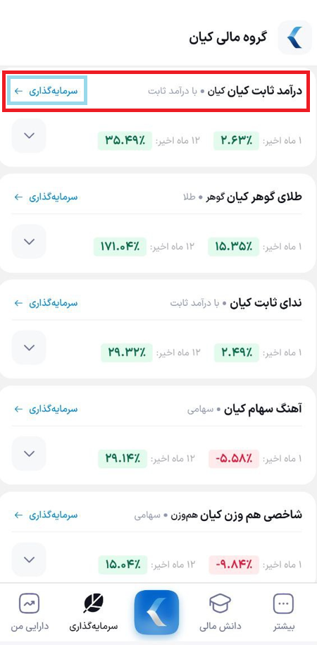 خرید صندوق درآمد ثابت کیان از طریق اپلیکیشن کیان دیجیتال